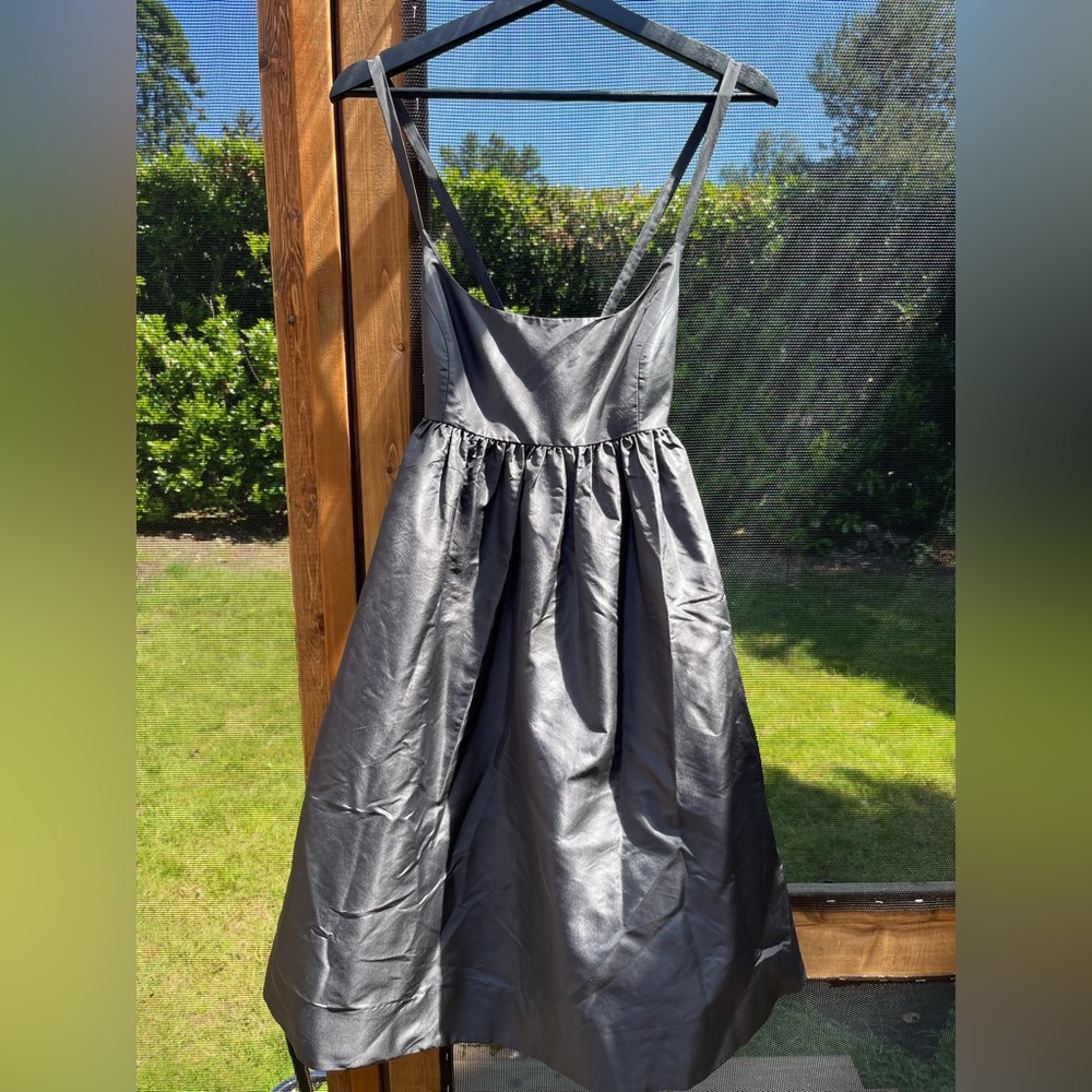Vintage Silk J.Crew Dark Grey Satin Dress
